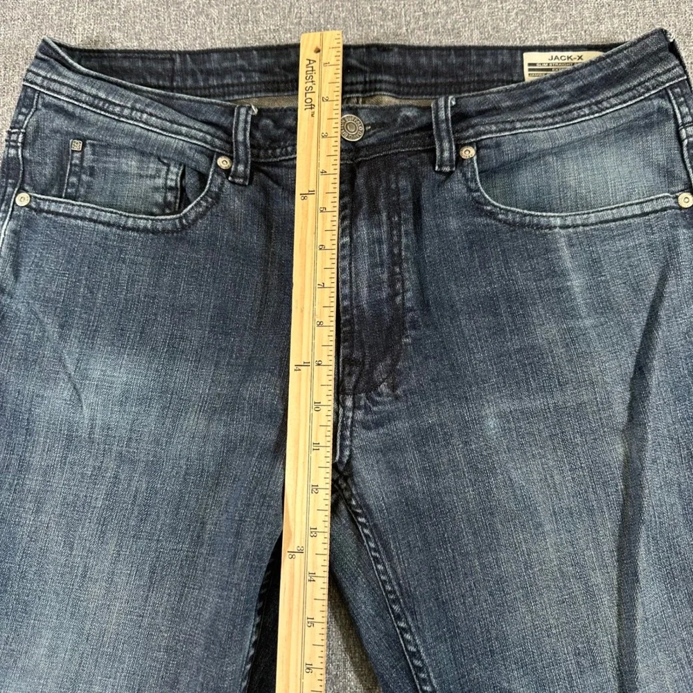 Buffalo David Bitton Jack-X Slim Straight Stretch Jeans Mens 34x30 Dark Wash - Picture 9 of 10